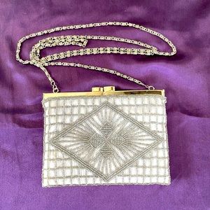 Silver evening bag